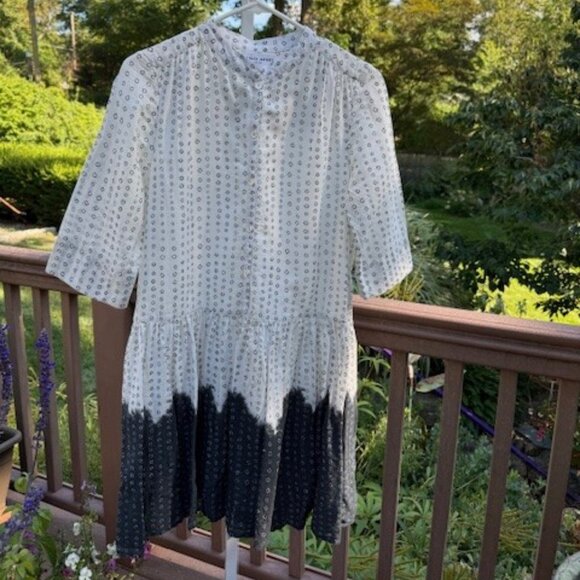Apiece Apart NY Maurino Drop Waist Mini Dress in Dipped Shibori - Picture 1 of 6